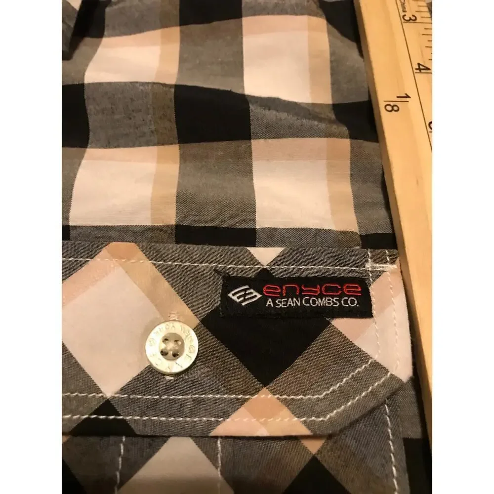 Enyce Plaid men's Y2K Vintage 3XL button down shirt Western Cowboy Streetwear - Picture 4 of 8